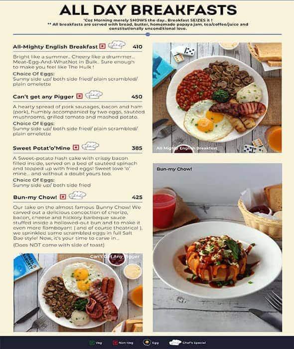 Menu page: All Day Breakfasts