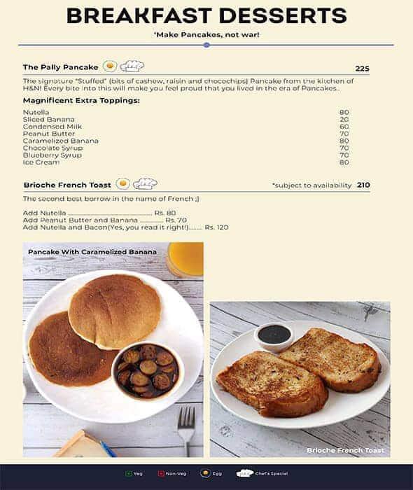 Menu page: Breakfast Desserts