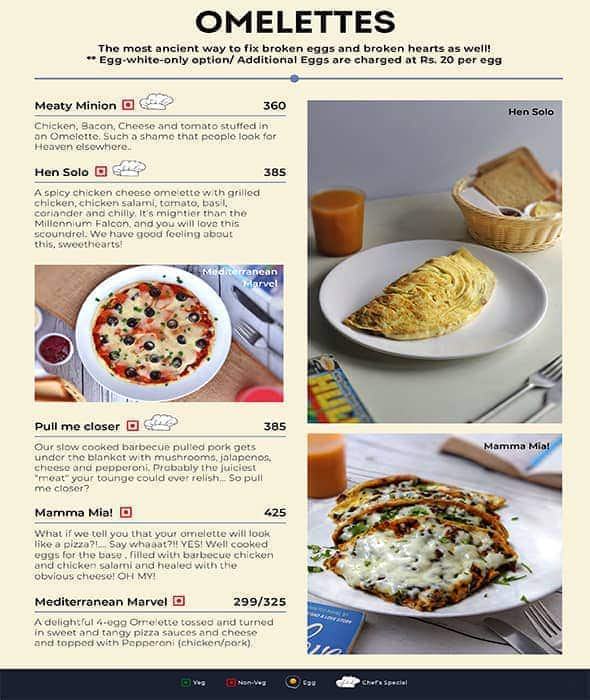 Menu page: Omelettes