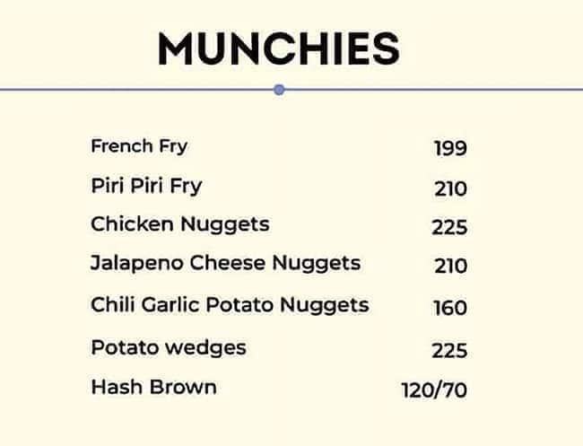 Menu page: Munchies